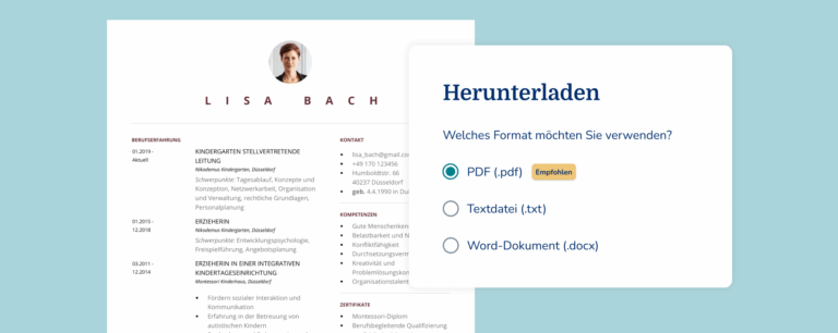 Überprüfe Speichere Und Lade Deinen Lebenslauf Herunter